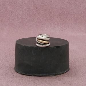 pandora sterling silver & 14k gold two tone cluster bead charm pendant